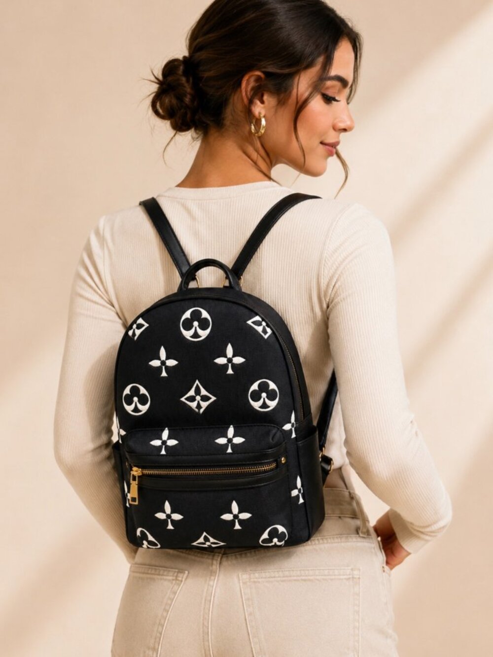 Black & White Pattern Backpack & Matching Wallet Set - NEW! - Picture 12 of 12
